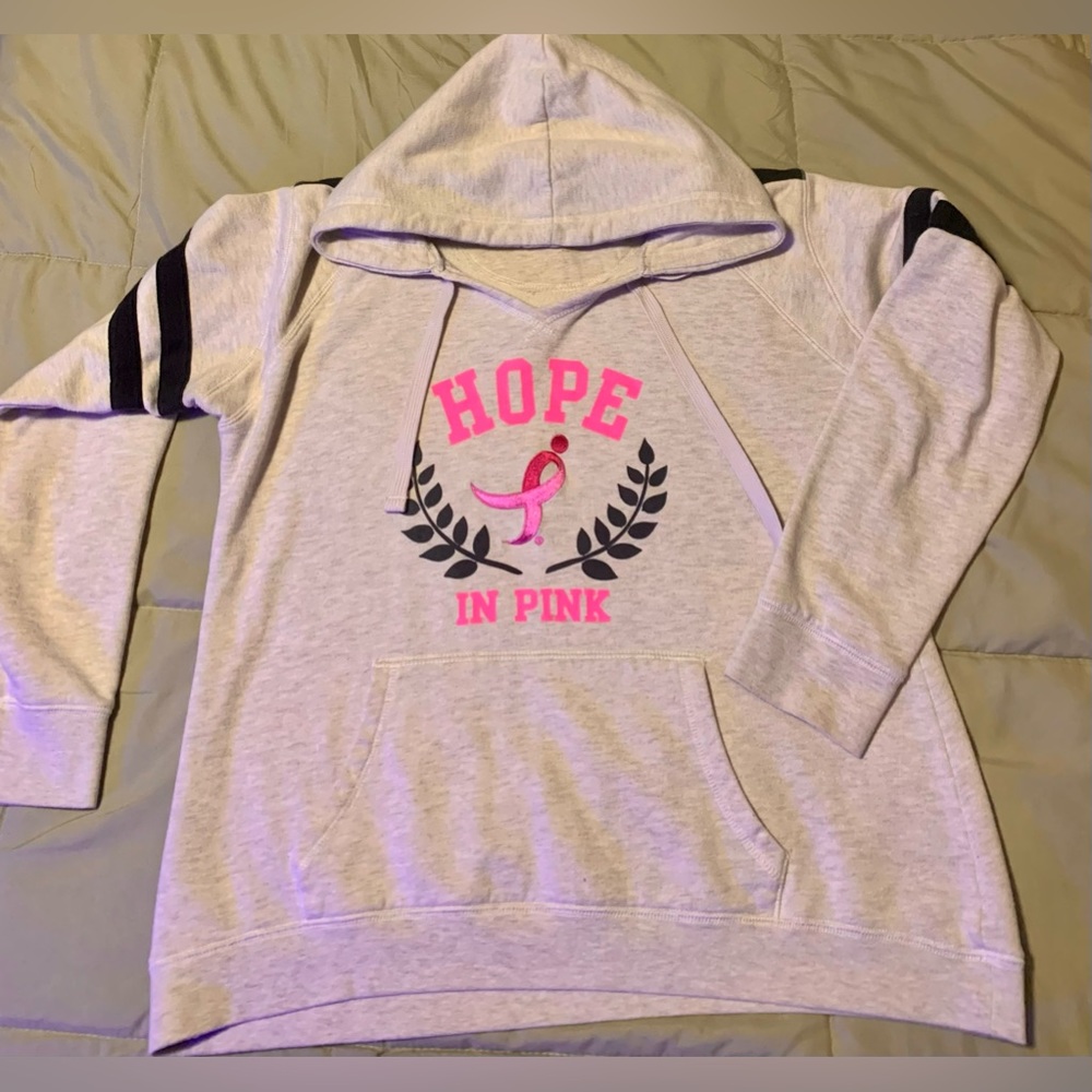 PINK Victoria Secret V-Neck Hoodie Breast Cancer Awareness